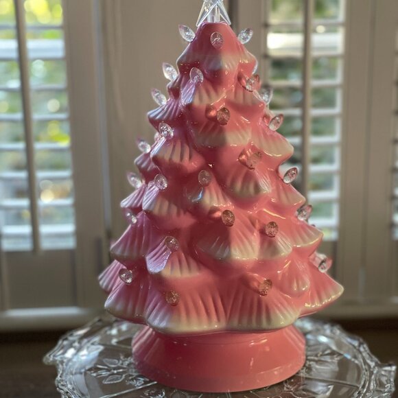 14" Lit Nostalgic --Safe Acrylic! Tree-NEW- Gorgeous Kitch Retro! - Picture 16 of 16